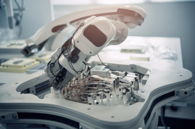 Medical robot making precise incisions performing created with generative ai