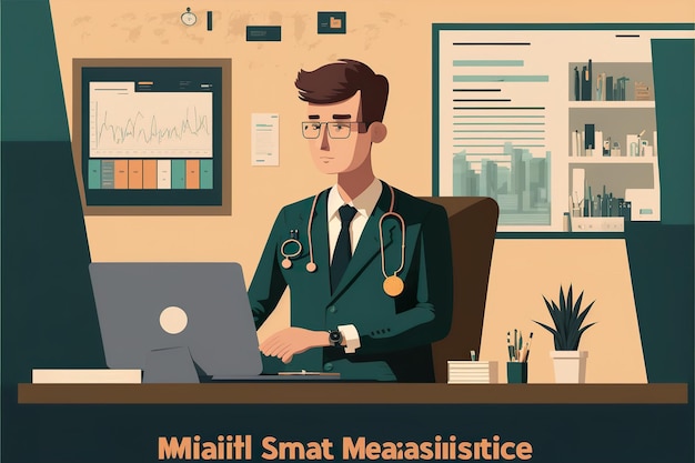 Medical Services Manager flat illustration