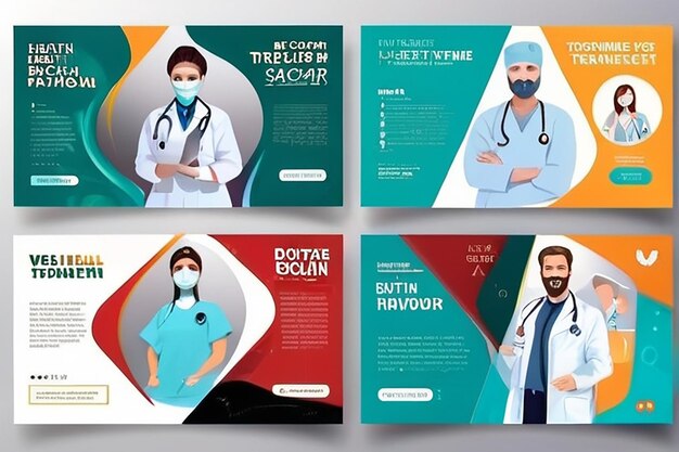Фото Медицинский шаблон дизайна постов в социальных сетях для вектора баннера врача по лечению здоровья