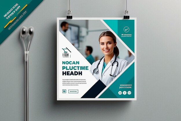 Medical social media post template health banner template for social media Medical square flyer template