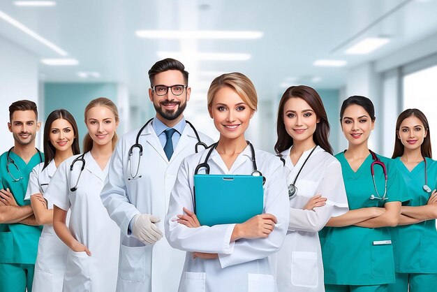 의료 인력 그룹 병원 의 의사 및 간호사 팀 의료 및 의학 개념