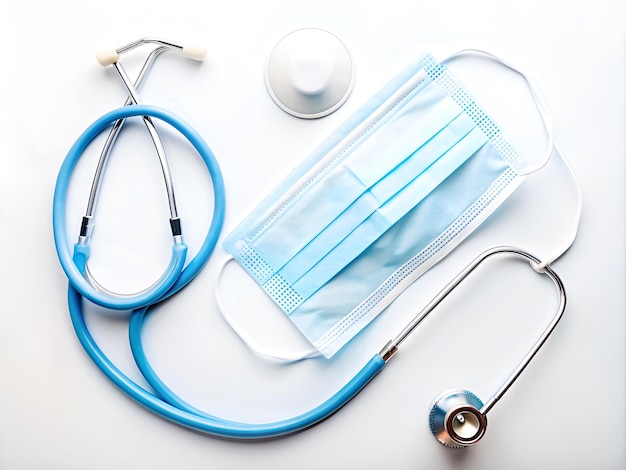 Photo a medical stethoscope is laying on a table