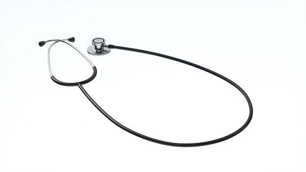 Medical Stethoscope Isolated on White Background Minimal Concept 3D Rendering