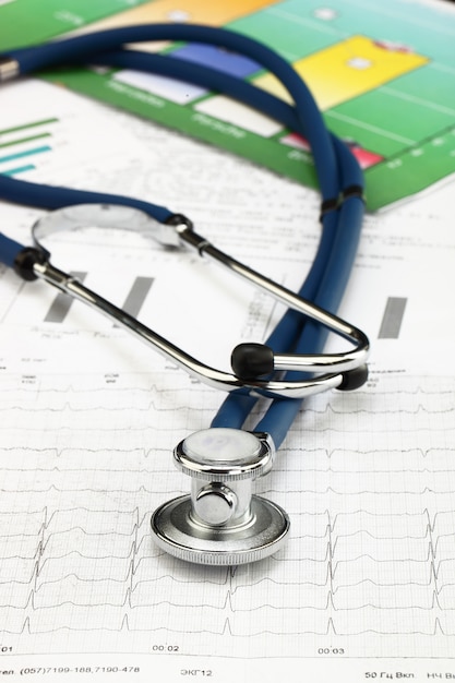 Medical stethoscope on a light background