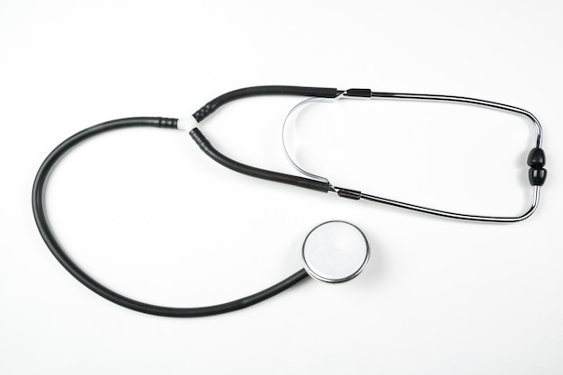 Medical stethoscope on white isolated background