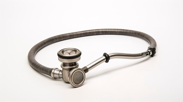 Photo a medical stethoscope with a white background.