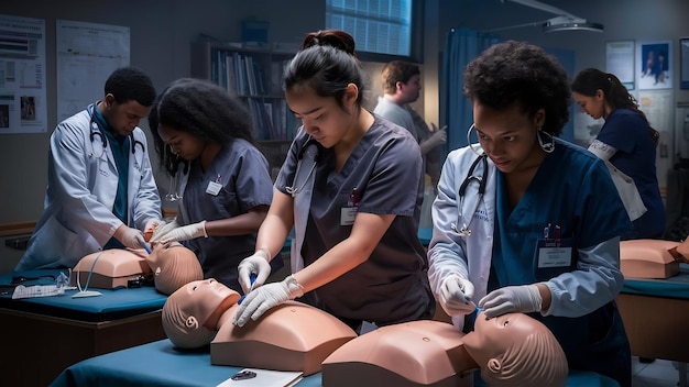 사진 medical students are practicing