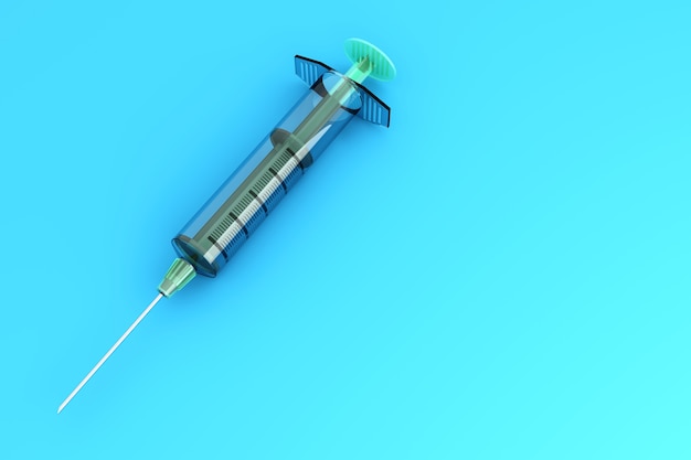 A medical syringe. 3D rendered Illustration.