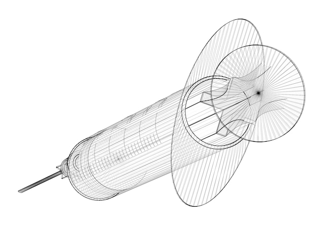 Medical syringe for injections on a background