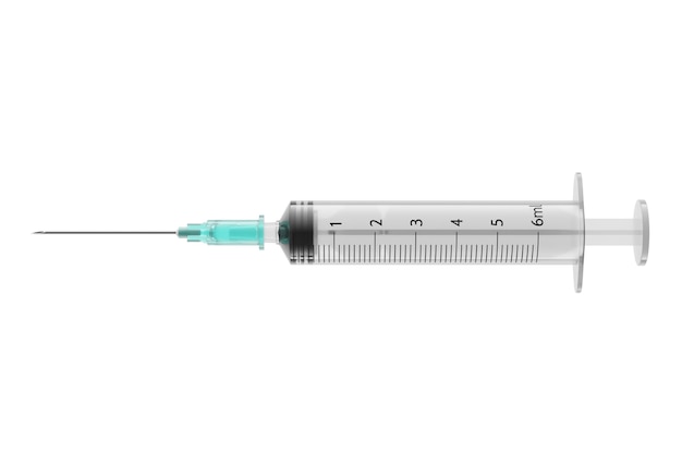 Photo medical syringe isolated in white background 3d rendering illustration