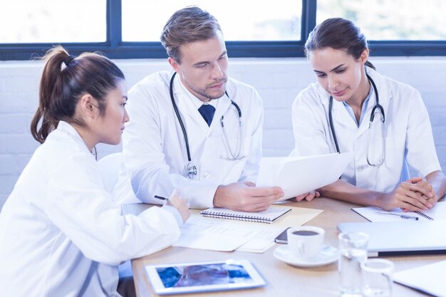 Medical team discussing in meeting at a conference room