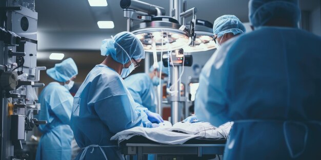 Фото Медицинская бригада выполняет хирургическую операцию в операционнойтема медицины генеративный ии