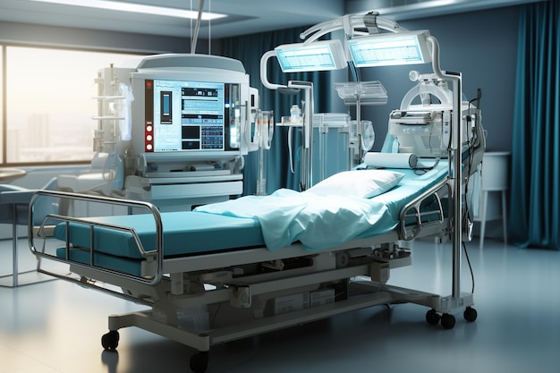 Medical Team Performing Surgical Operation in Modern Operating Room Generated with AI