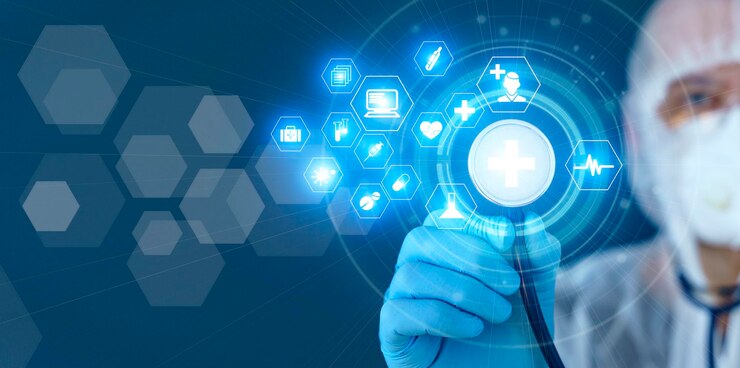 Medical technology in clinic or hospital Treatment and use of computer technologies in medicine