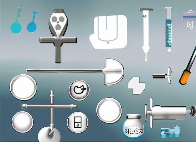 Medical tools Icons mixed tools medical equipment's