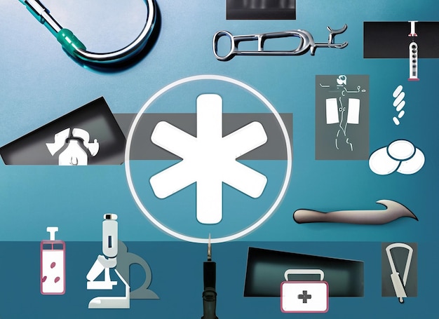 Медицинские инструменты Иконки смешанные инструменты медицинского оборудования