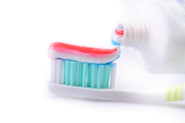 Medical toothpaste on toothbrush