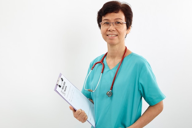 Photo medical with holding clipboard