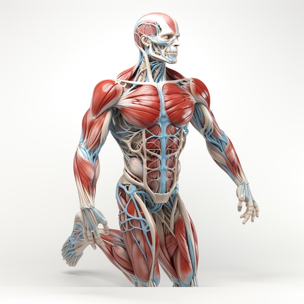 Медицински точная иллюстрация мужской мышечной системы
