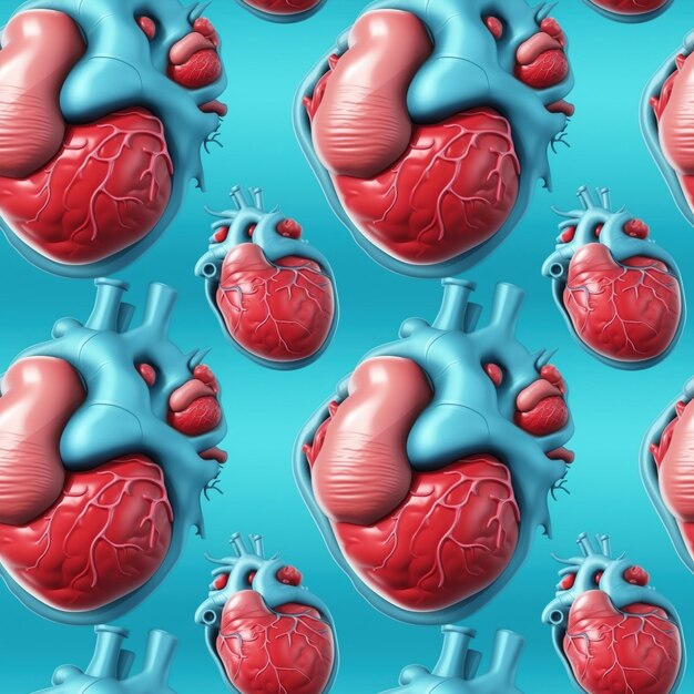 Photo medicalthemed seamless pattern human heart health