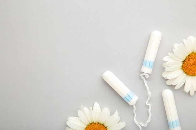 Medicinal chamomile flower and menstrual sanitary tampon