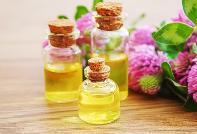 Лекарственные травы, масла в бутылочках гомеопатия. выборочный фокус. природа