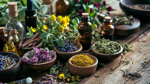 Foto erbe medicinali e tinture naturali