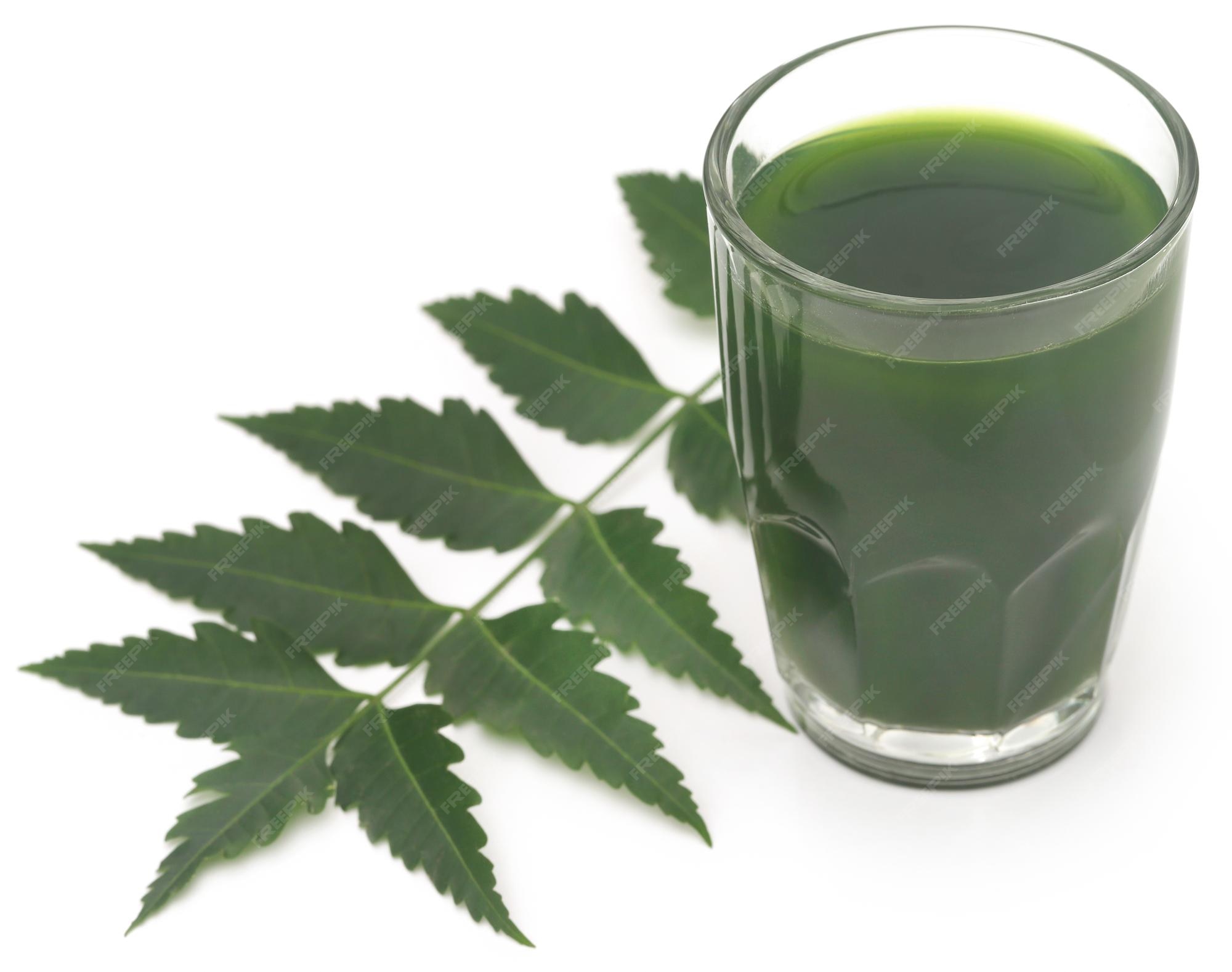 Premium Photo Medicinal neem leaves with extract