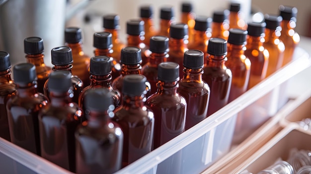 Medicinal Syrups in Glass Bottle and Plastic Box