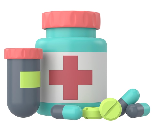 Medicine 3D drug 3D illustration