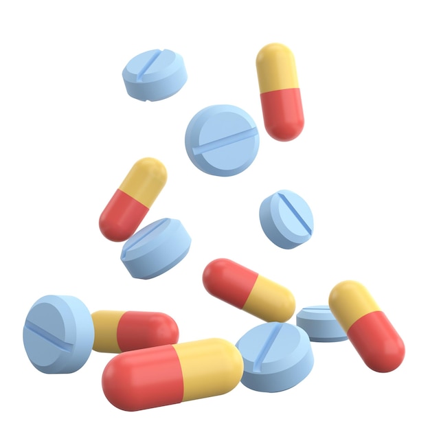 Medicine 3D drug 3D illustration