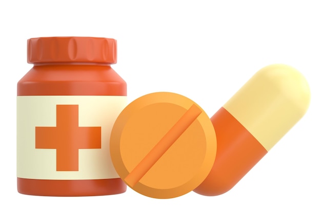 Medicine 3D drug 3D illustration