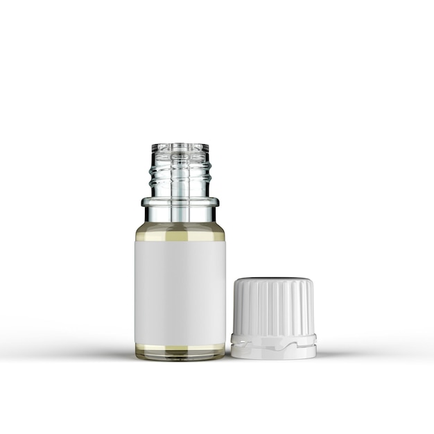 Foto bottiglia di medicina su sfondo bianco