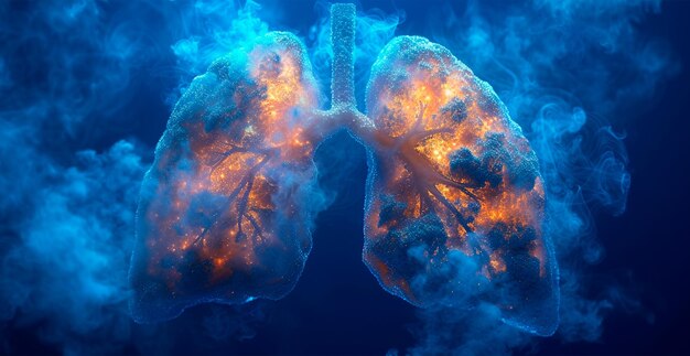 Medicine concept healthy lungs AI generated image