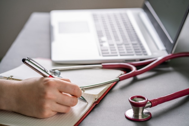 Medicine doctor's working table