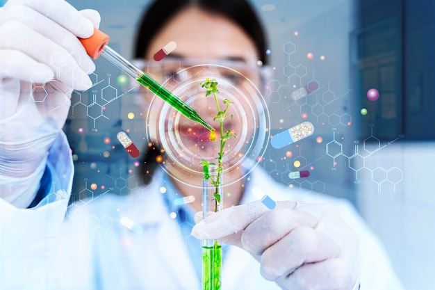 Foto medico di medicina che tocca la rete globale medica informatica cartella clinica elettronica dna sanità digitale e connessione di rete