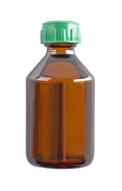 medicine glass bottle isolated on white