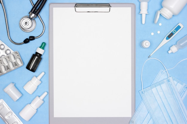 Medicine mockup background with copy space