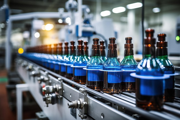 Medicine plastic bottle conveyor in the pharmacy