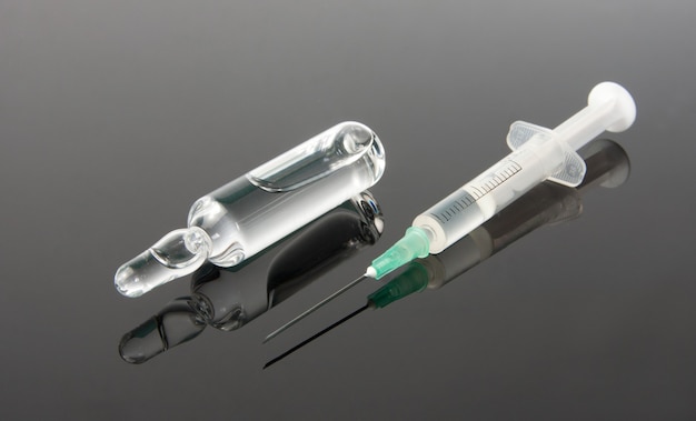 Photo medicine and  syringe