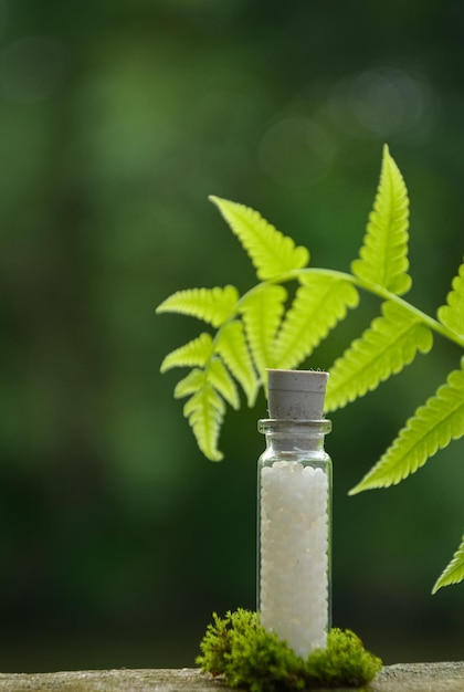 Medicine with natural background