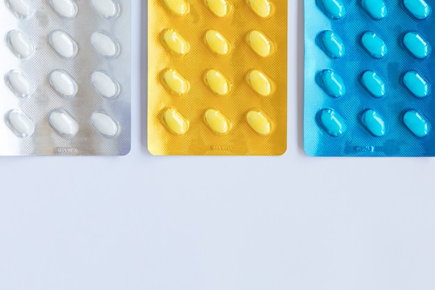 Medicines pills in a blister pack. Healthcare concept