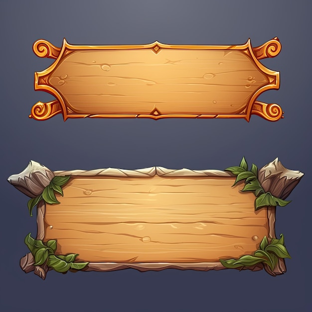 Photo medieval banners for fantasy gaming menus