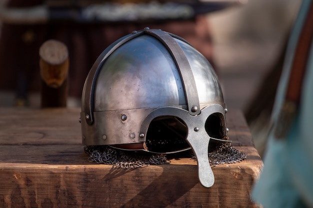 Medieval battle helmet