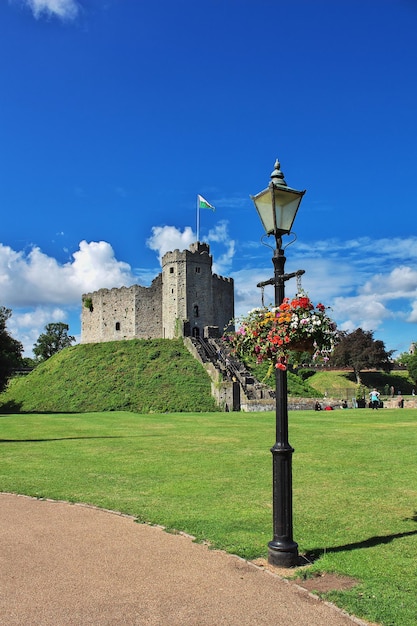 The medieval Cardiff Castle in Wales UK