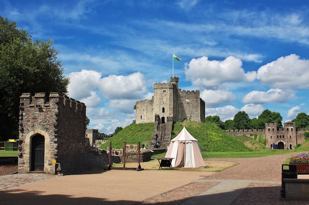 The medieval Cardiff Castle in Wales UK