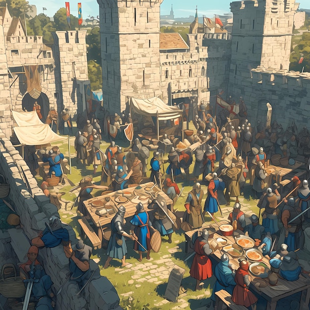 Photo medieval castle celebration