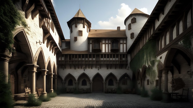 Medieval Castle Courtyard