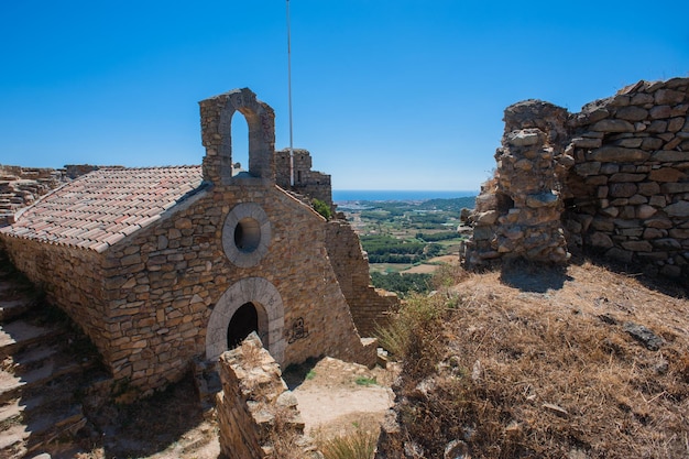 Medieval castle palafolls in the costa brava region of spain