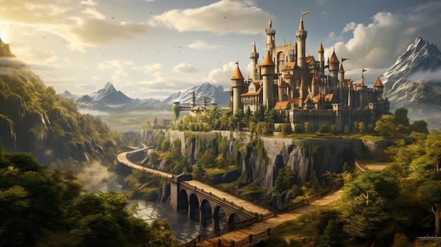 Photo medieval castles and kingdoms game background